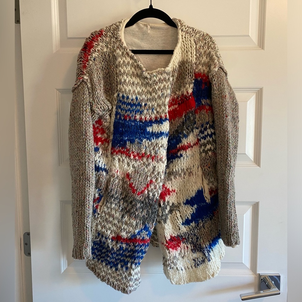 Free People Multicolor Wool Knit Sweater
